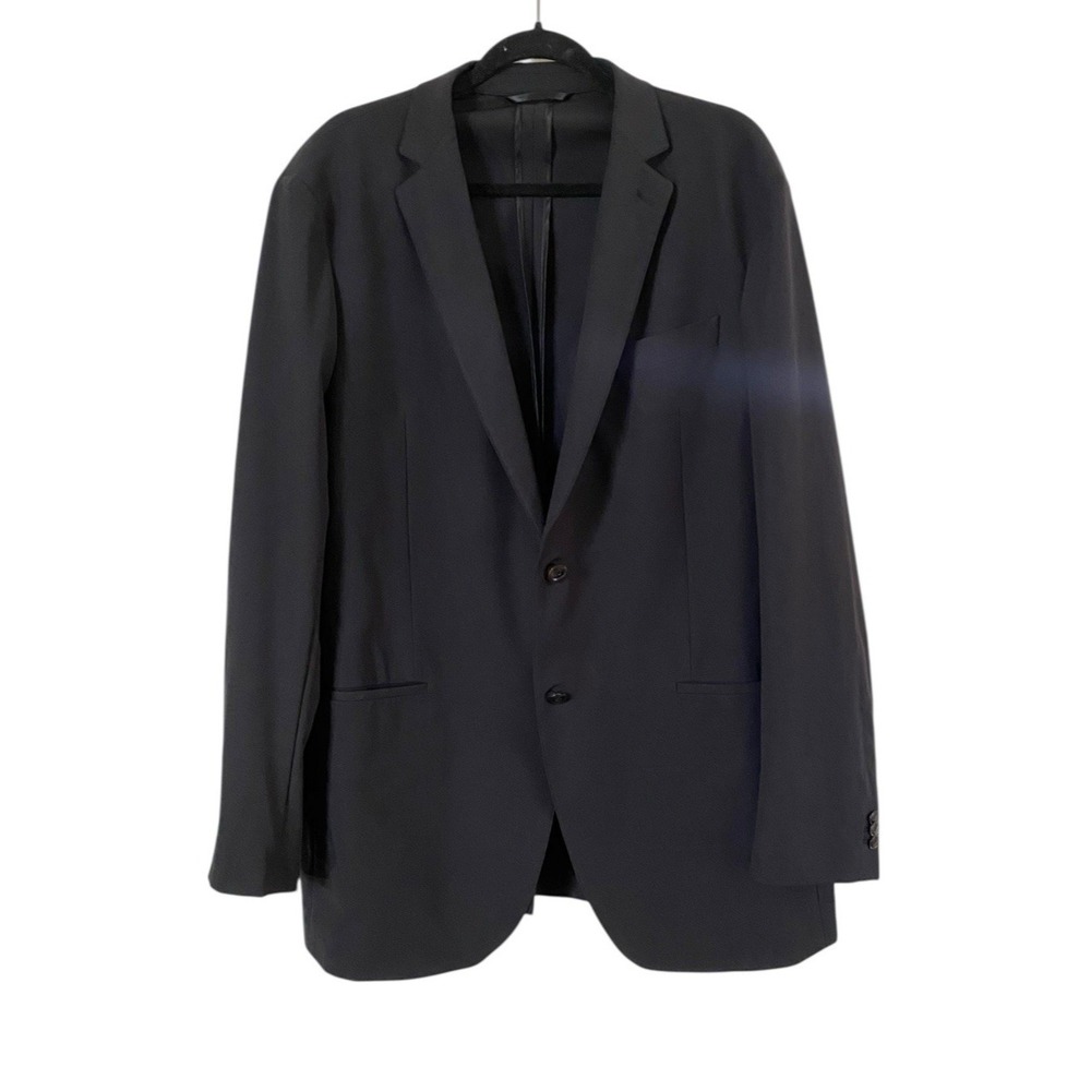 Sene Jacket Mens 52 Regular Black 2 Button Blazer Custom Made Workwear Travel